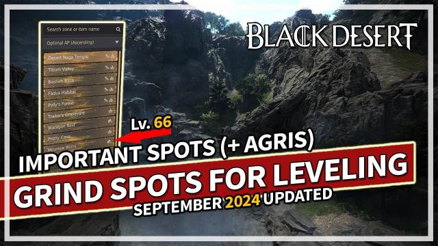 Important Grind Spots for Leveling EXP & AGRIS for ALL AP - September 2024 | Black Desert